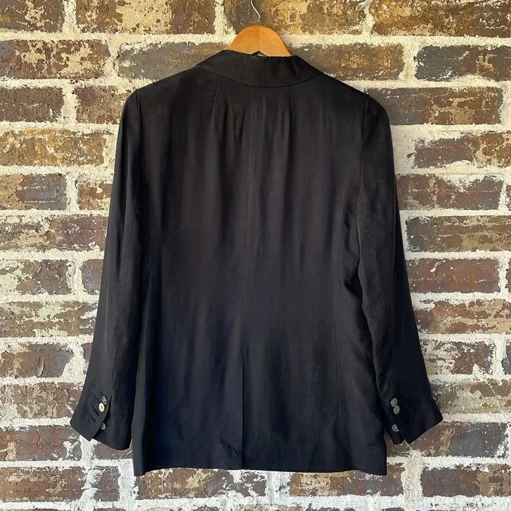 J. Crew Limited-edition drapey long Parke blazer in cupro blend Black Size 0